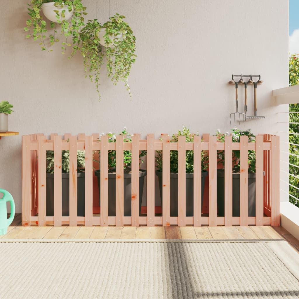 Garden Planter With Fence Design Solid Wood Pine