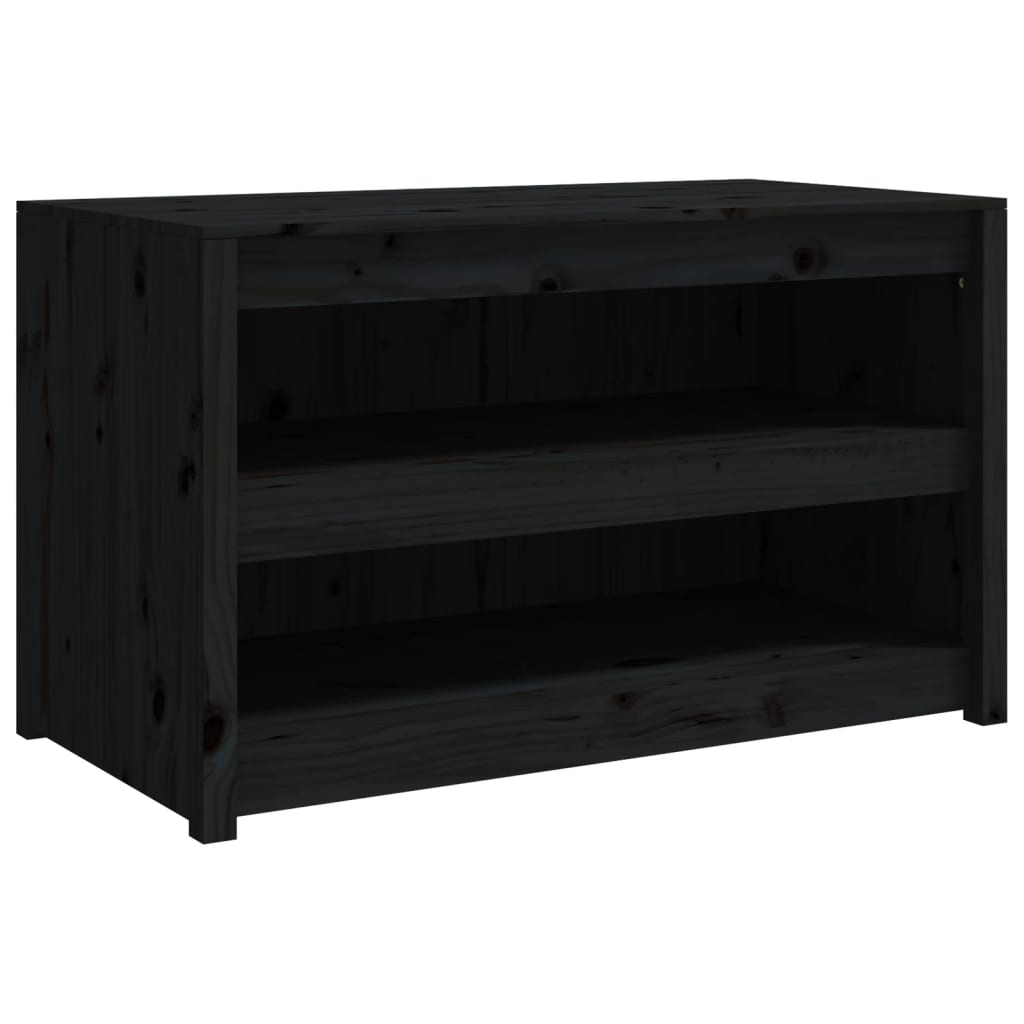 Outdoor Kitchen Cabinets 2 Pcs Black Solid Wood Pine