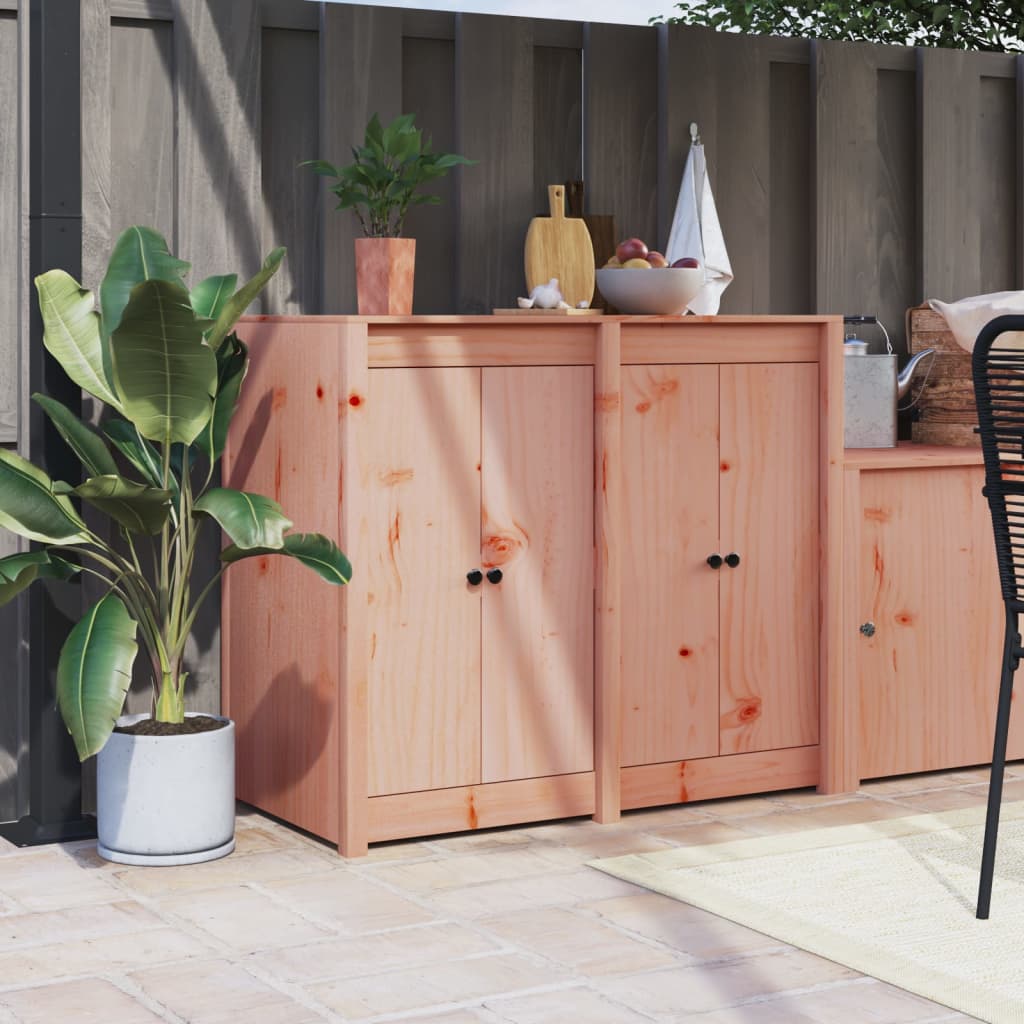 Outdoor Kitchen Cabinet Black Solid Wood Pine