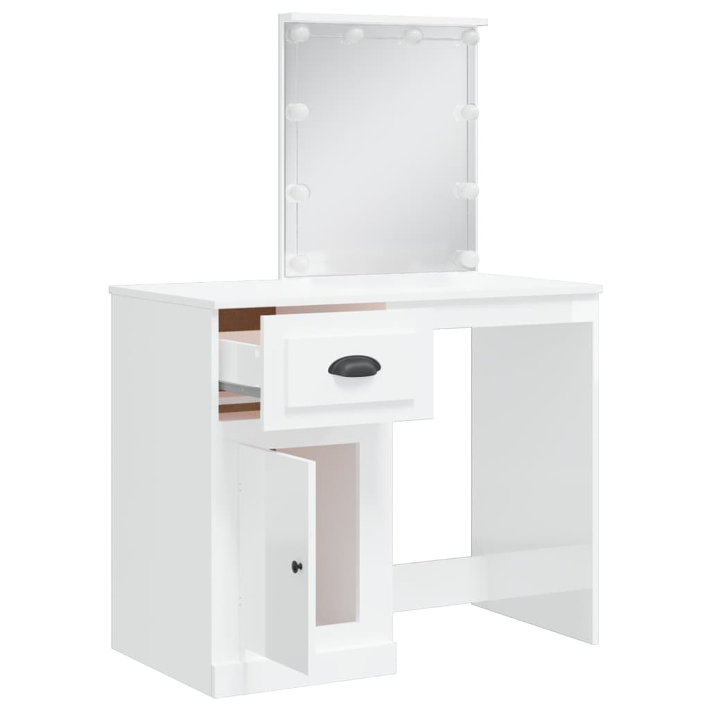 Dressing Table With Led Lights 90X42X132.5 Cm