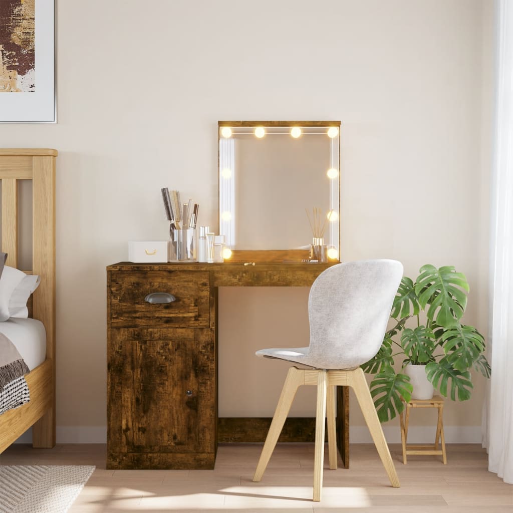 Dressing Table With Led Lights 90X42X132.5 Cm