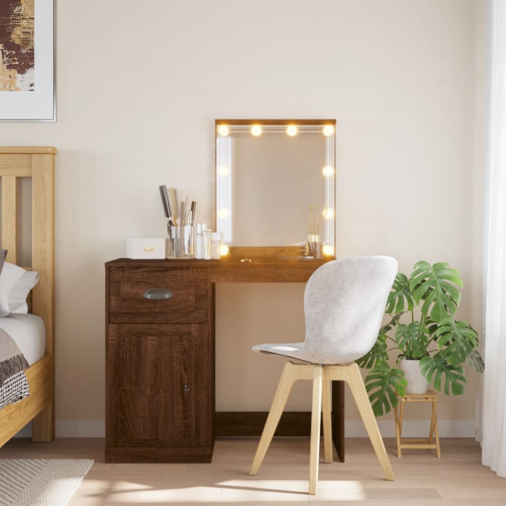 Dressing Table With Led Lights 90X42X132.5 Cm