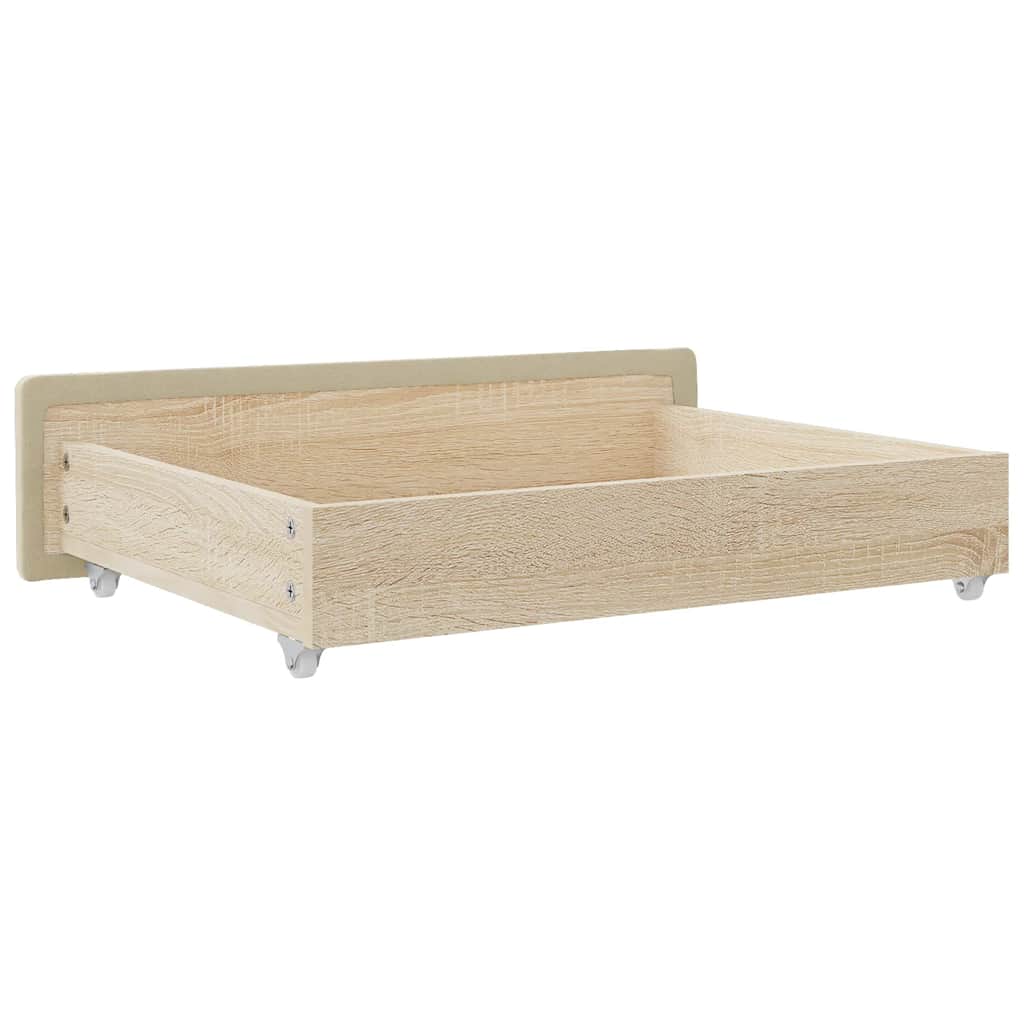 Bed Drawers 2 Pcs Engineered Wood And Fabric
