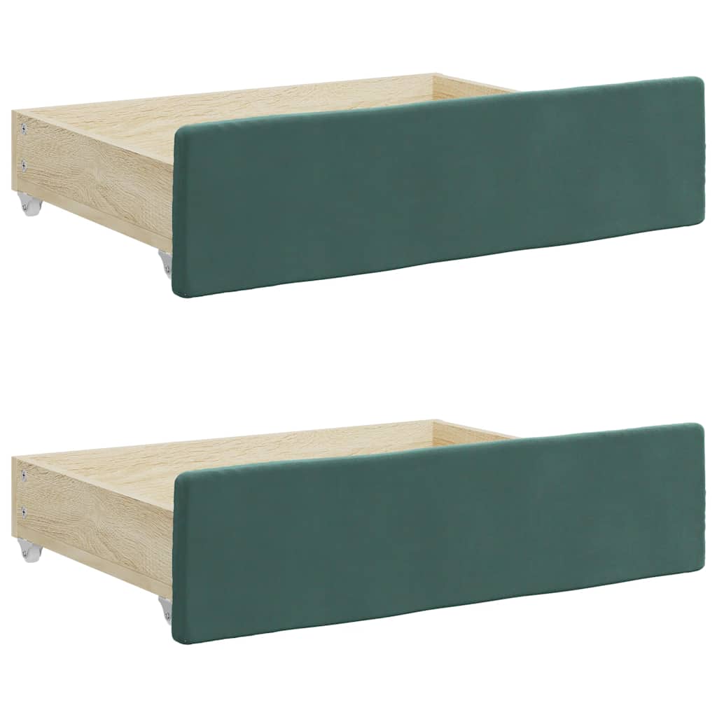 Bed Drawers 2 Pcs Engineered Wood And Velvet