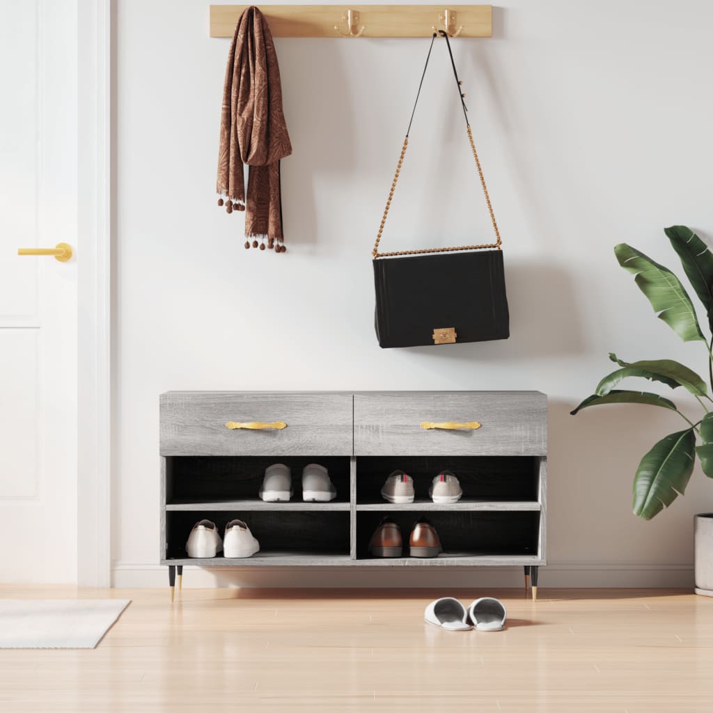 Shoe Bench 102X35X55 Cm Engineered Wood