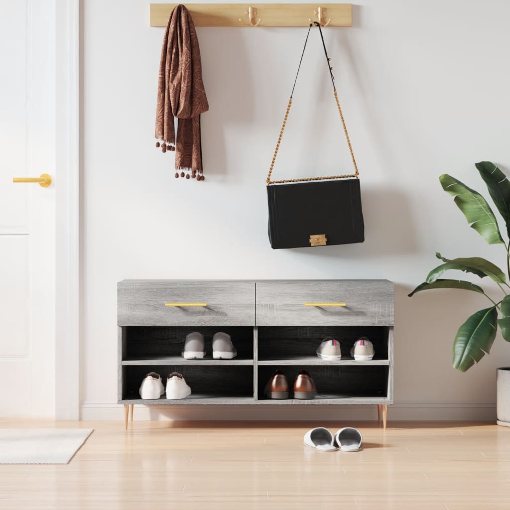 Shoe Bench 102X35X55 Cm Engineered Wood