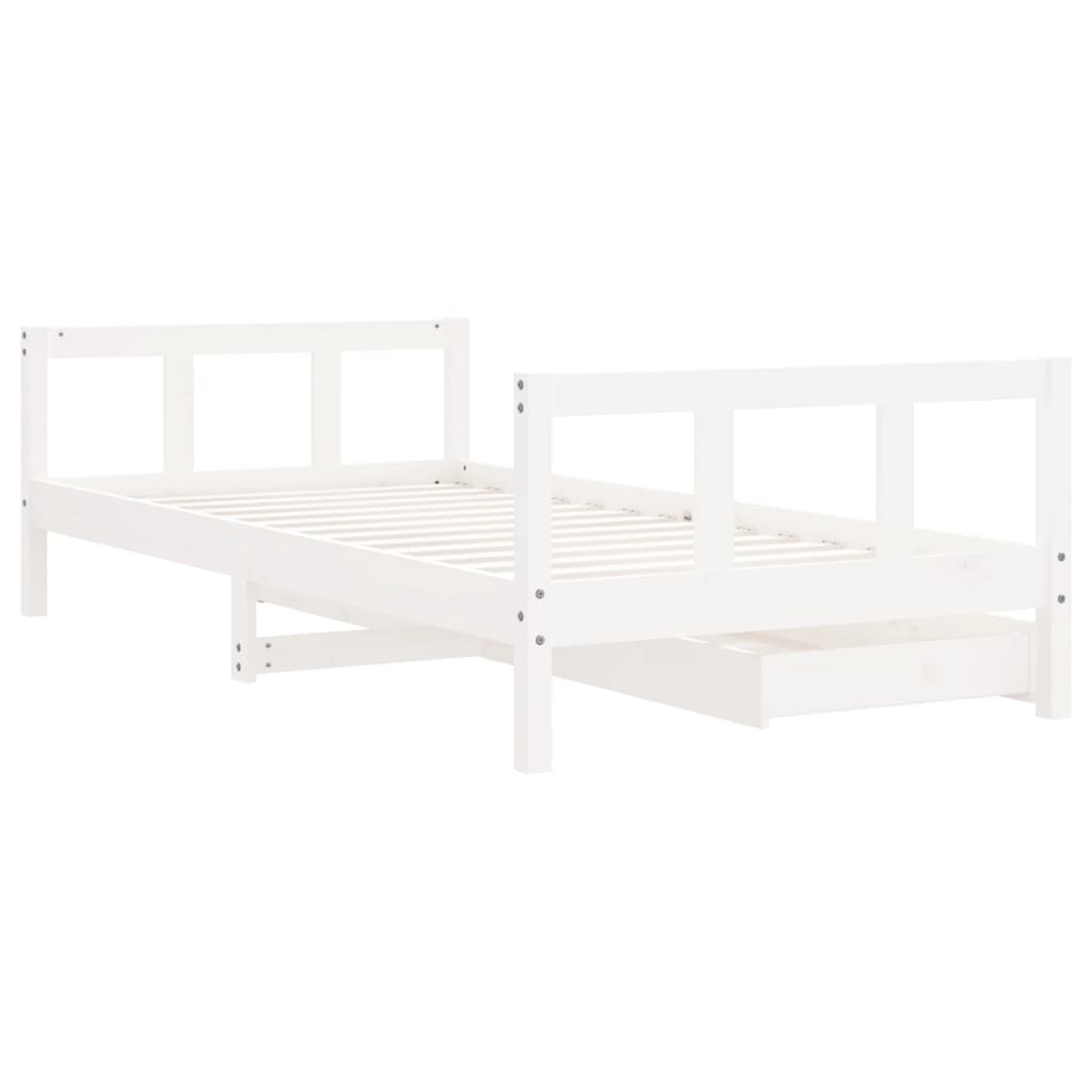 Kids Bed Frame With Drawers Solid Wood Pine