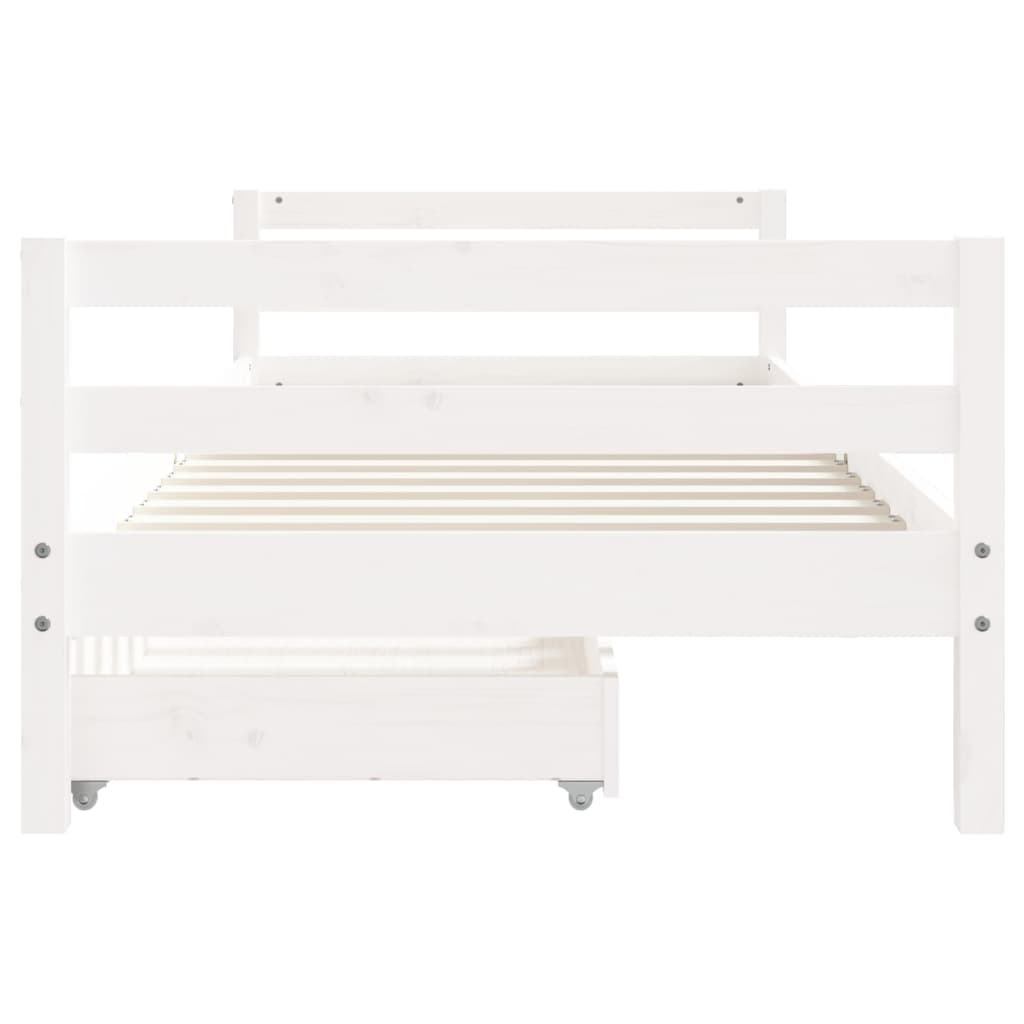 Kids Bed Frame With Drawers Solid Wood Pine