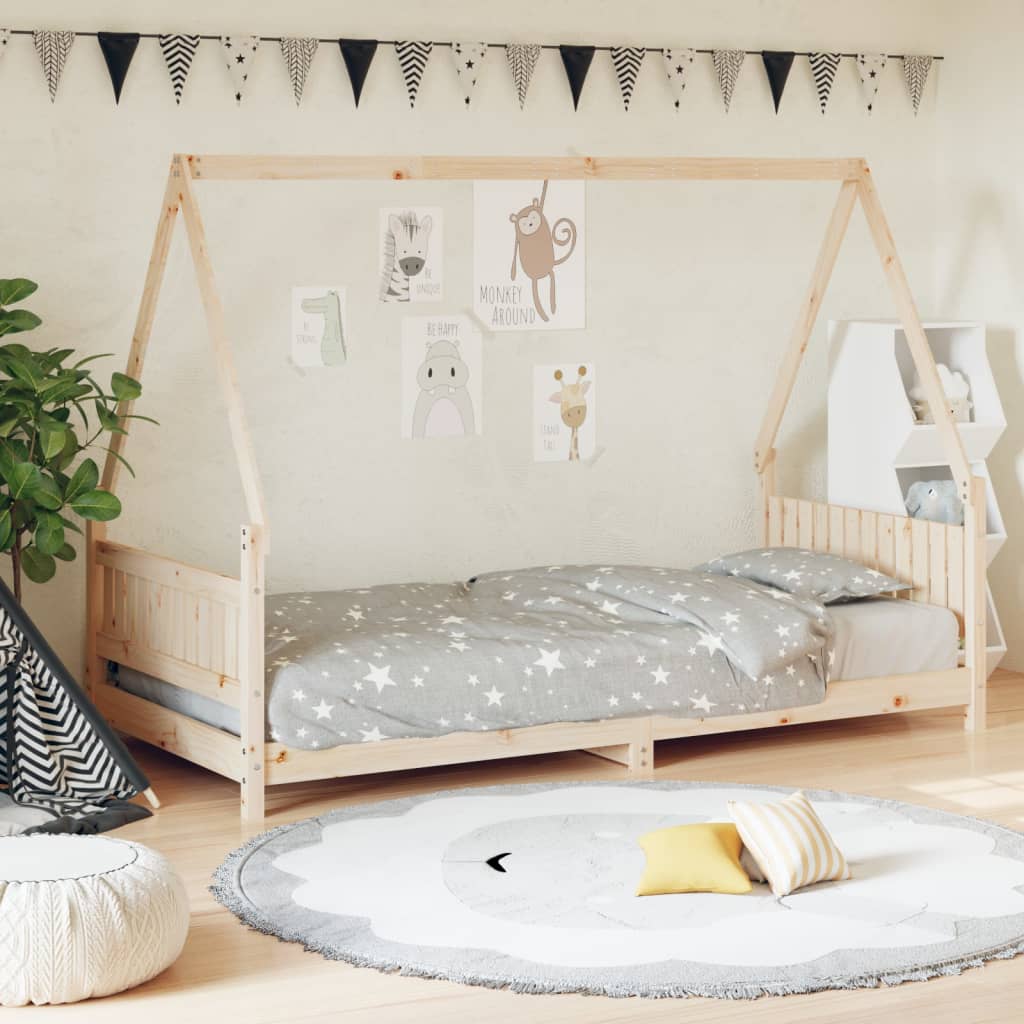 Kids Bed Frame Solid Wood Pine