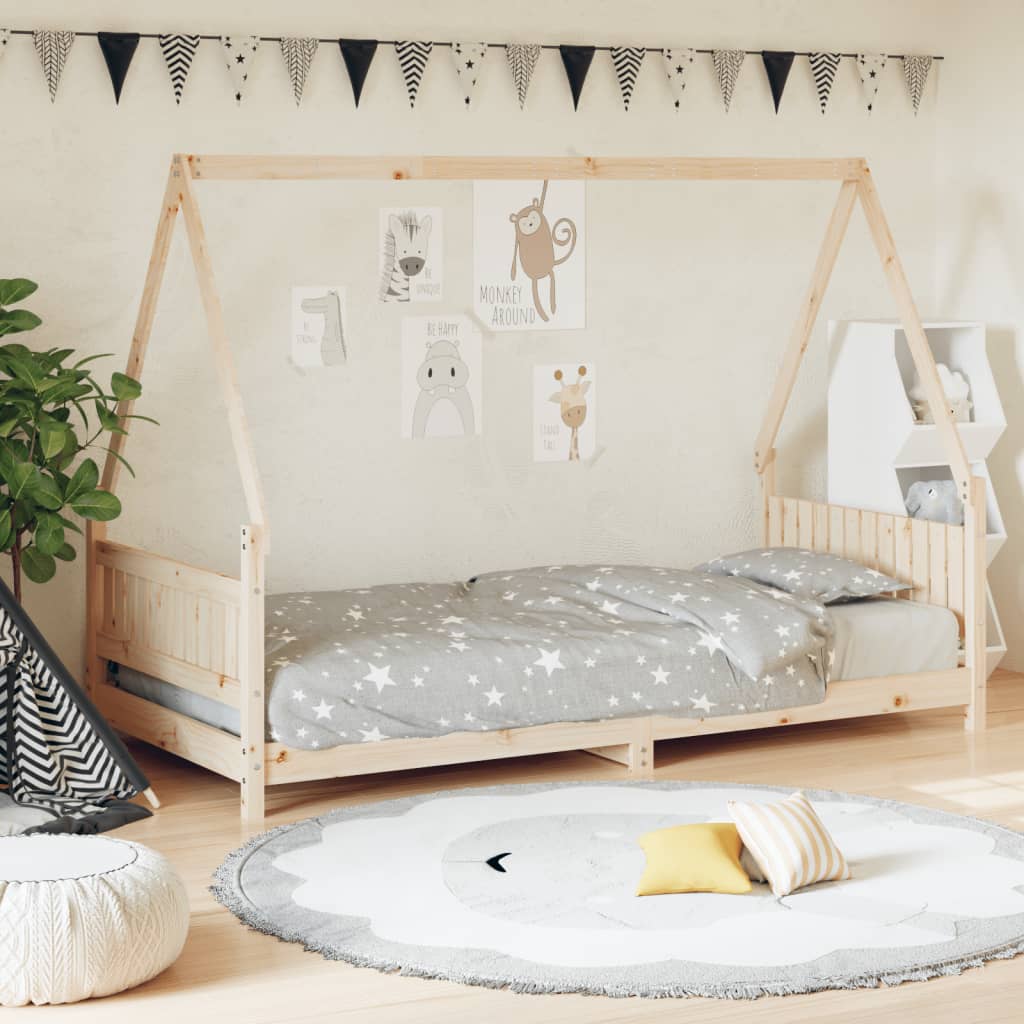 Kids Bed Frame Solid Wood Pine