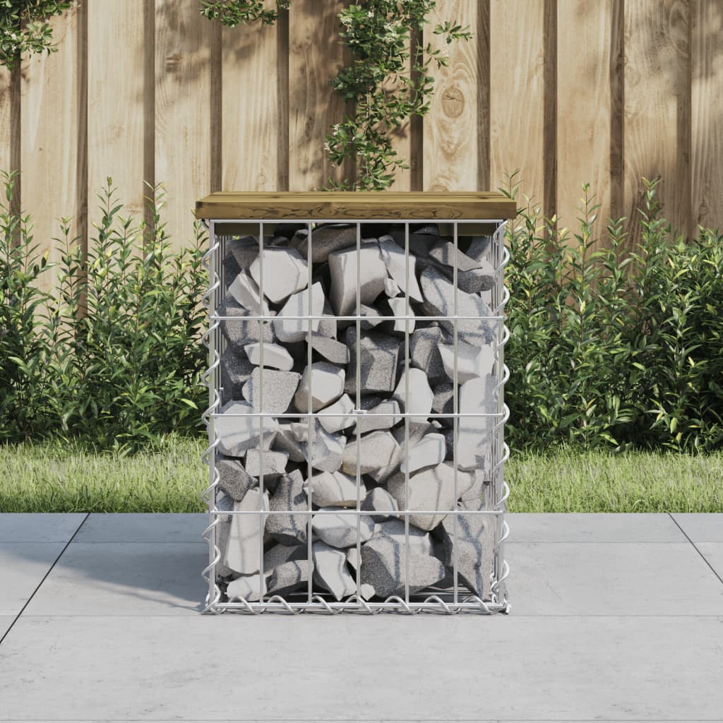 Garden Bench Gabion Design Solid Wood Pine