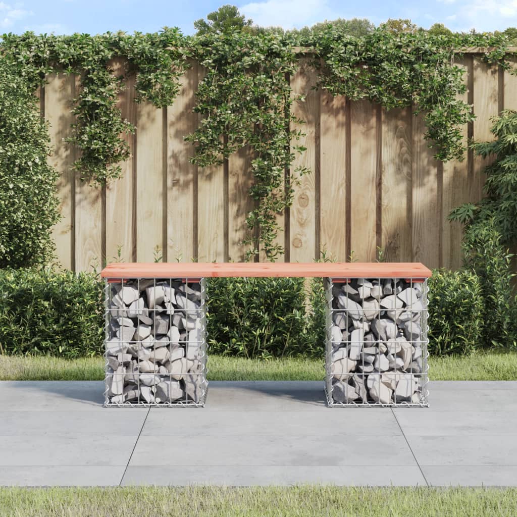 Garden Bench Gabion Design Solid Wood Pine