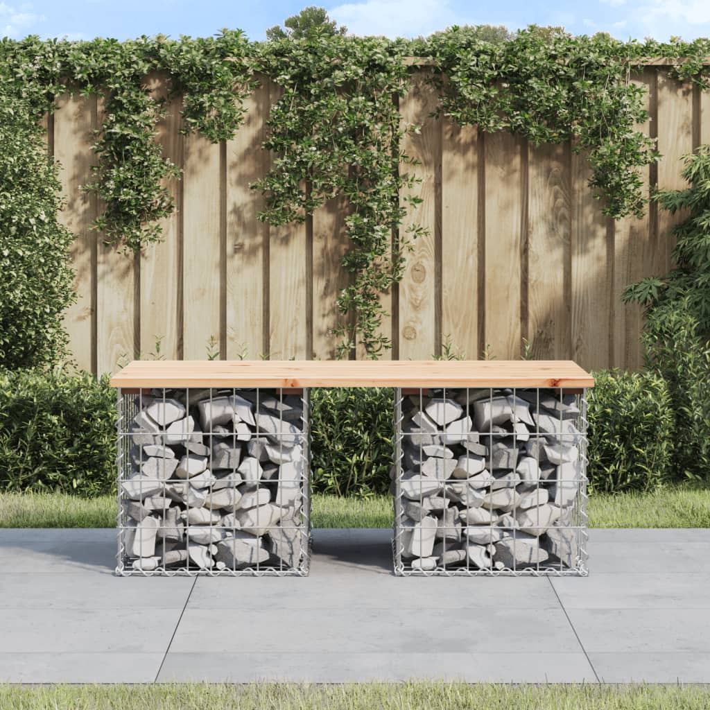 Garden Bench Gabion Design Solid Wood Pine