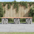 Garden Bench Gabion Design Solid Wood Pine