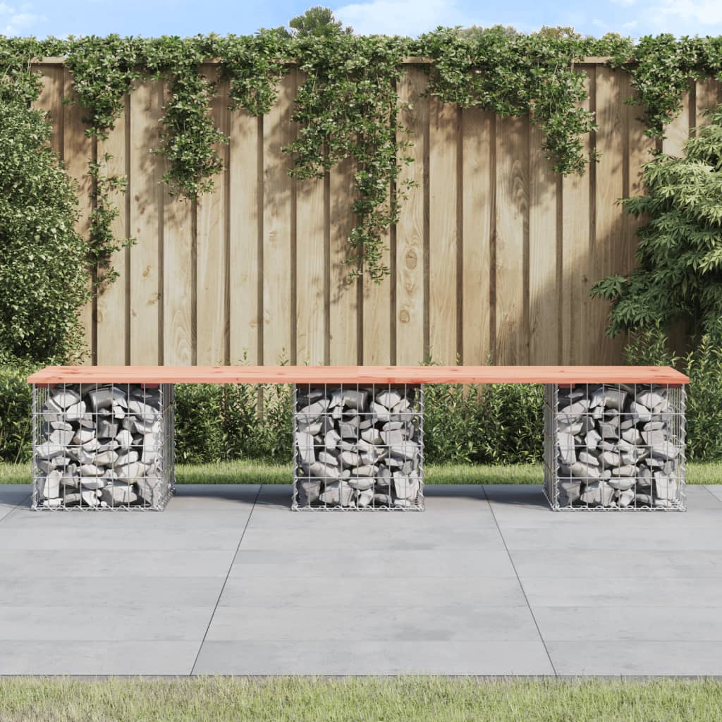 Garden Bench Gabion Design Solid Wood Pine