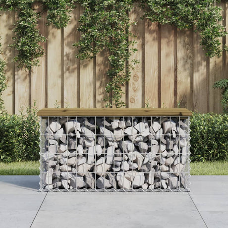 Garden Bench Gabion Design Solid Wood Pine