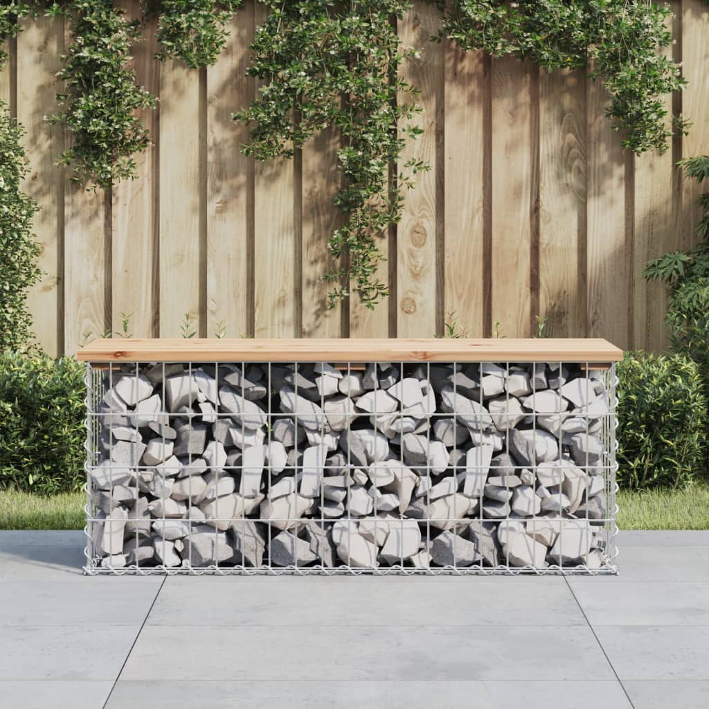 Garden Bench Gabion Design Solid Wood Pine