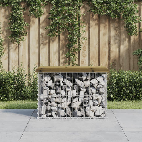 Garden Bench Gabion Design Solid Wood Pine