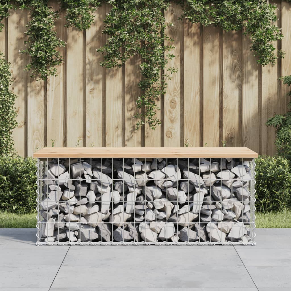 Garden Bench Gabion Design Solid Wood Pine
