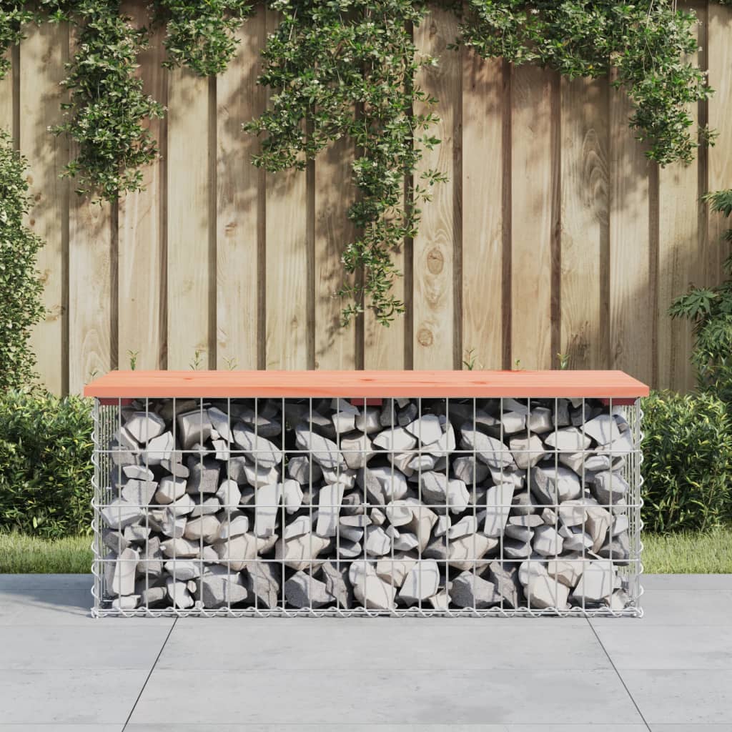 Garden Bench Gabion Design Solid Wood Pine