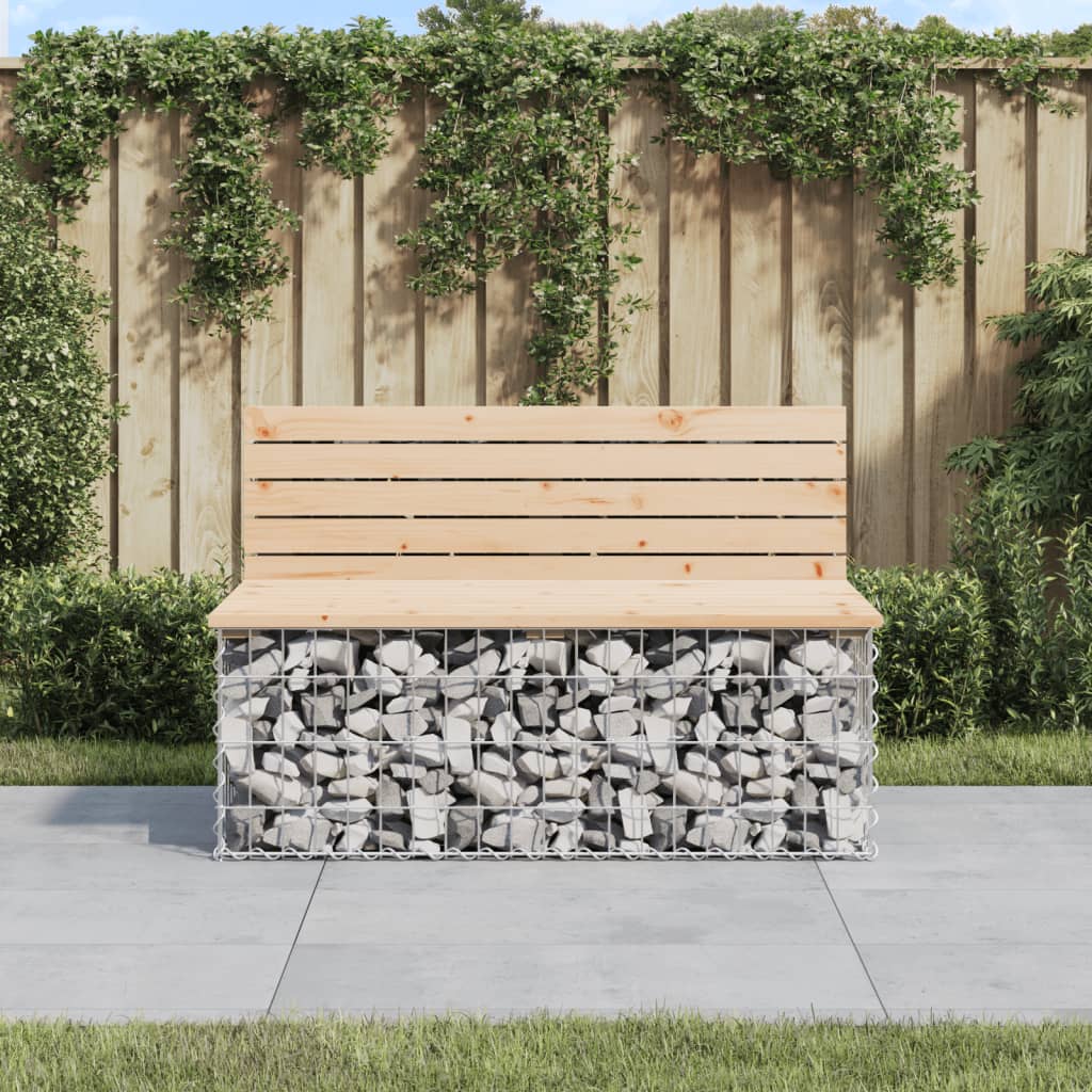Garden Bench Gabion Design Solid Wood Pine