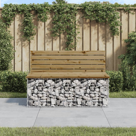 Garden Bench Gabion Design Solid Wood Pine