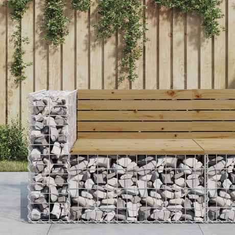 Garden Bench Gabion Design Solid Wood Pine
