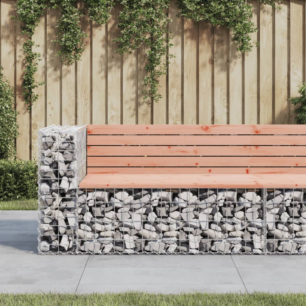 Garden Bench Gabion Design Solid Wood Pine