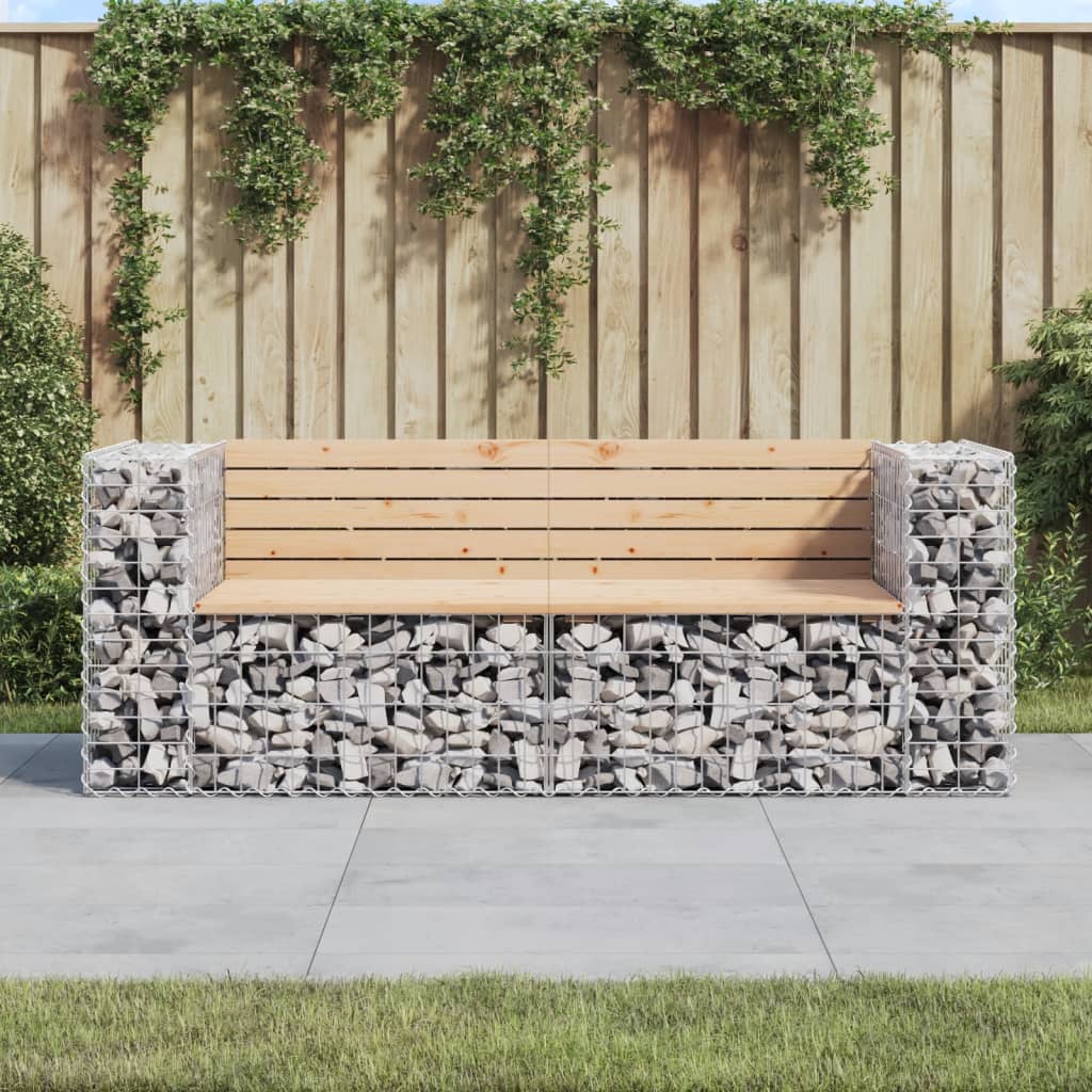 Garden Bench Gabion Design 184X71X65.5 Cm Solid Wood Douglas