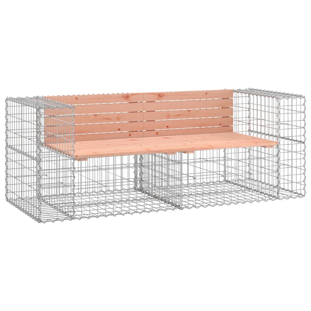 Garden Bench Gabion Design 184X71X65.5 Cm Solid Wood Douglas