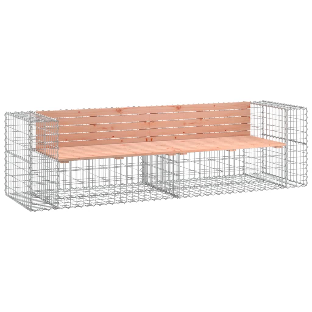 Garden Bench Gabion Design 244X71X65.5 Cm Solid Wood Douglas