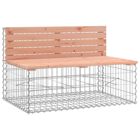 Garden Bench With Gabion Basket Solid Wood Douglas