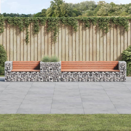 Garden Bench With Gabion Basket Solid Wood Douglas