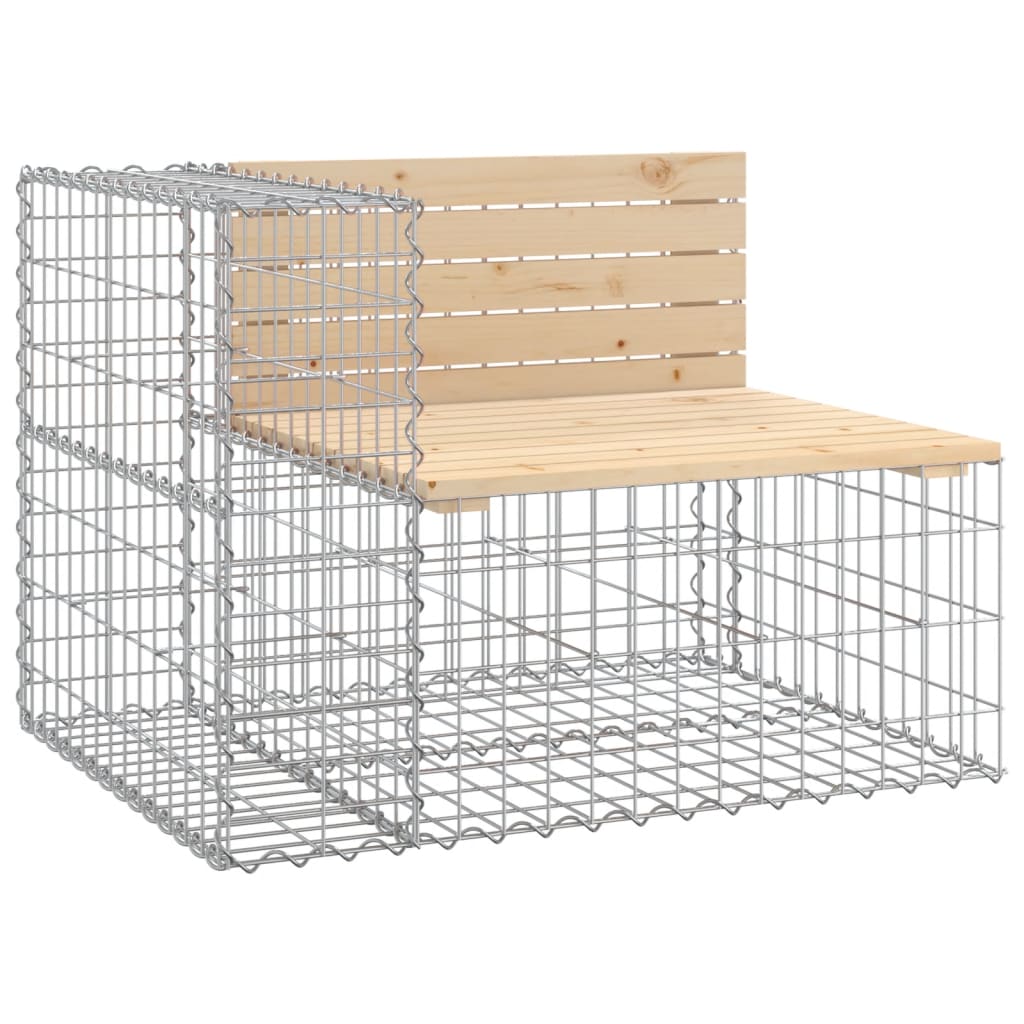 Garden Bench Gabion Design 287X71X65.5 Cm Solid Wood Pine