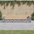 Garden Bench Gabion Design 287X71X65.5 Cm Solid Wood Pine
