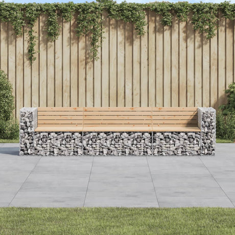 Garden Bench Gabion Design 287X71X65.5 Cm Solid Wood Pine