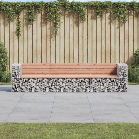 Garden Bench Gabion Design 287X71X65.5 Cm Solid Wood Pine
