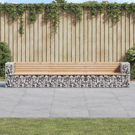 Garden Bench Gabion Design 347X71X65.5 Cm Impregnated Wood Pine