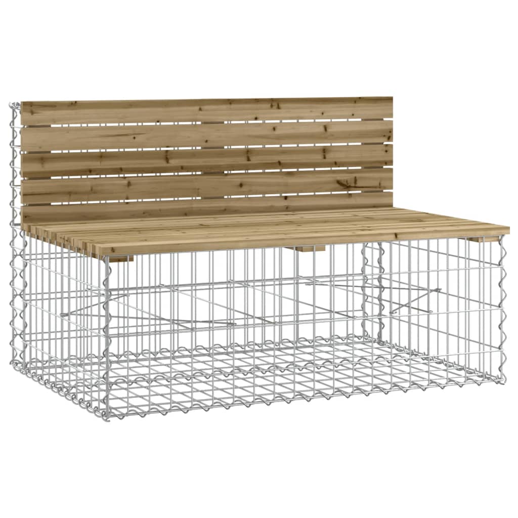 Garden Bench Gabion Design 347X71X65.5 Cm Impregnated Wood Pine