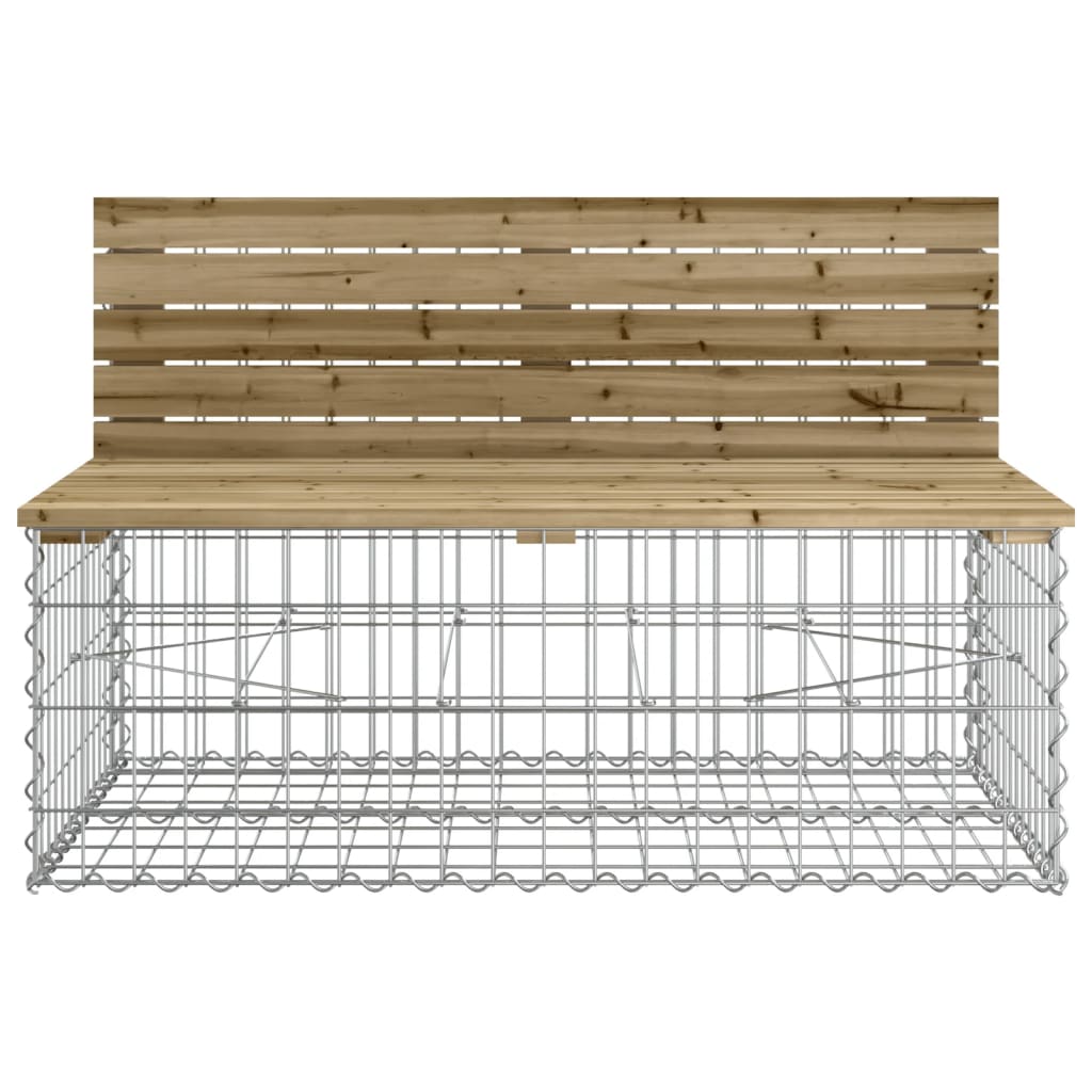 Garden Bench Gabion Design 347X71X65.5 Cm Impregnated Wood Pine