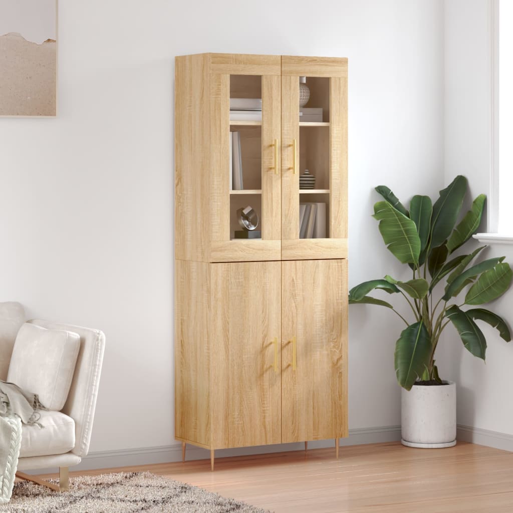 Highboard 69.5X34X180 Cm Engineered Wood