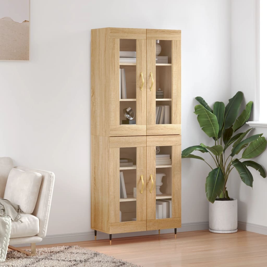 Highboard 69.5X34X180 Cm Engineered Wood