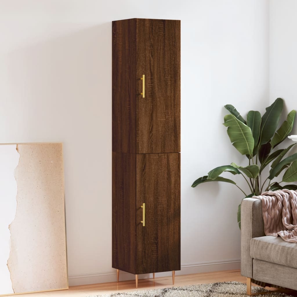 Highboard 34.5X34X180 Cm Engineered Wood