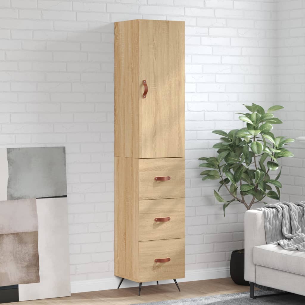 Highboard 34.5X34X180 Cm Engineered Wood