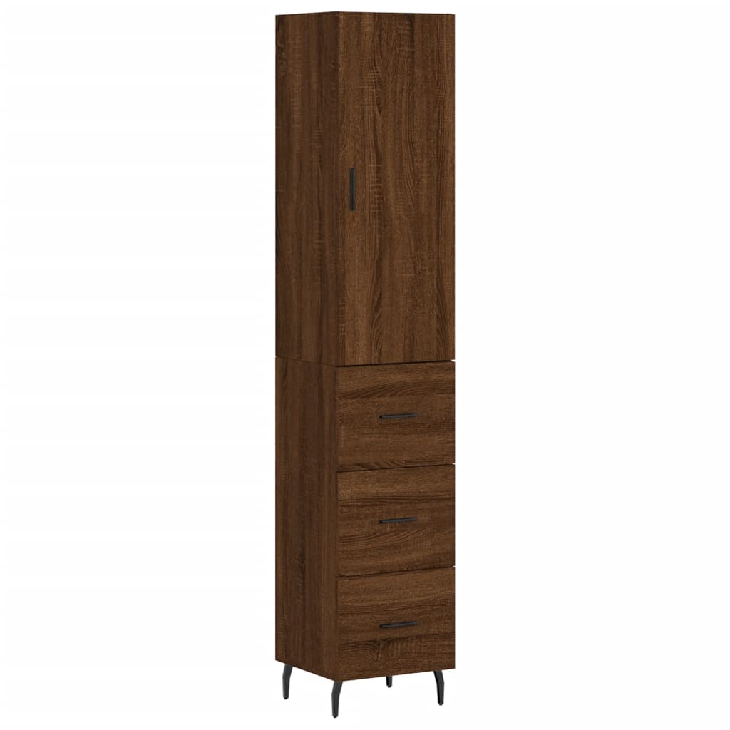 Highboard 34.5X34X180 Cm Engineered Wood