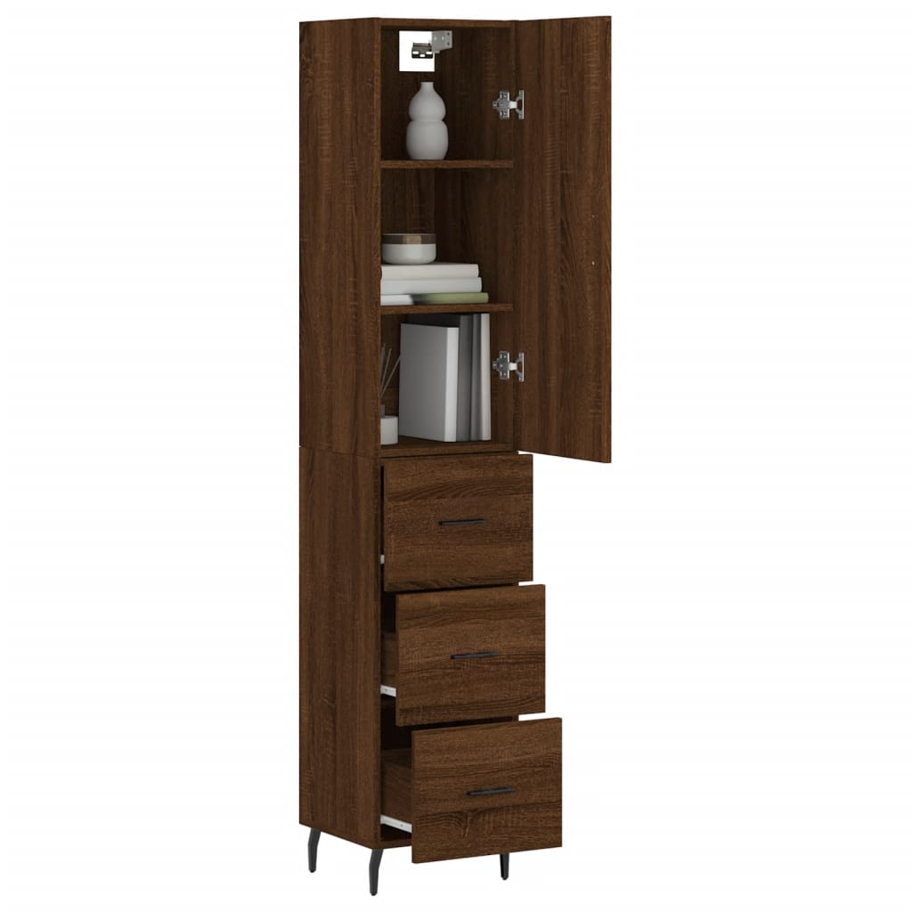 Highboard 34.5X34X180 Cm Engineered Wood