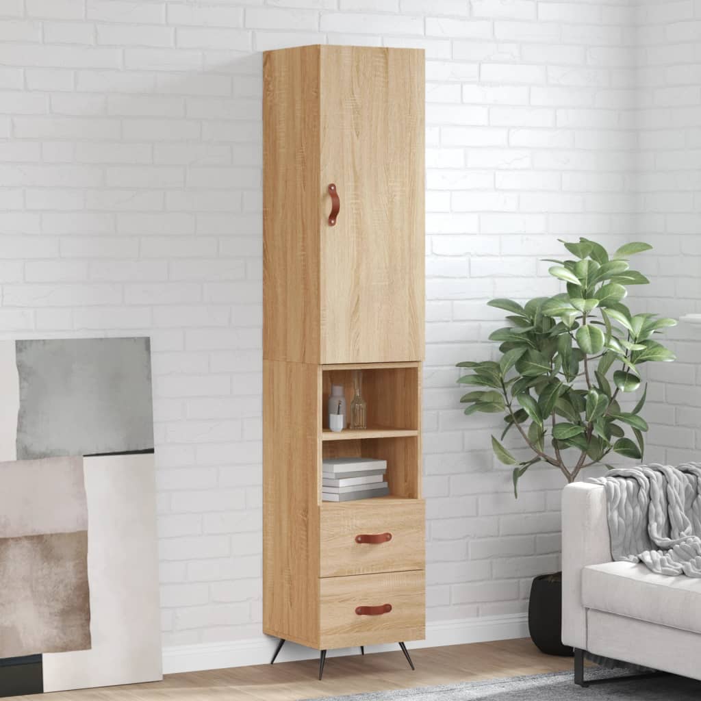 Highboard 34.5X34X180 Cm Engineered Wood