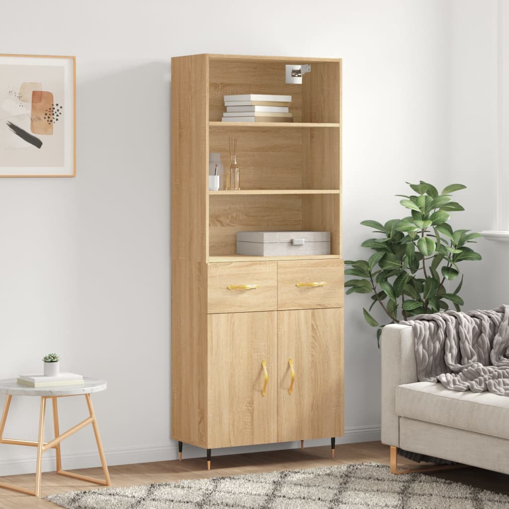 Highboard 69.5X34X180 Cm Engineered Wood