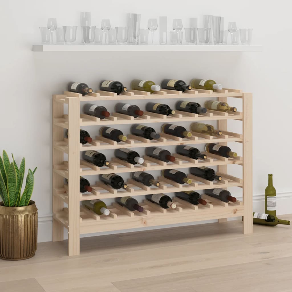 Wine Rack Solid Wood Pine
