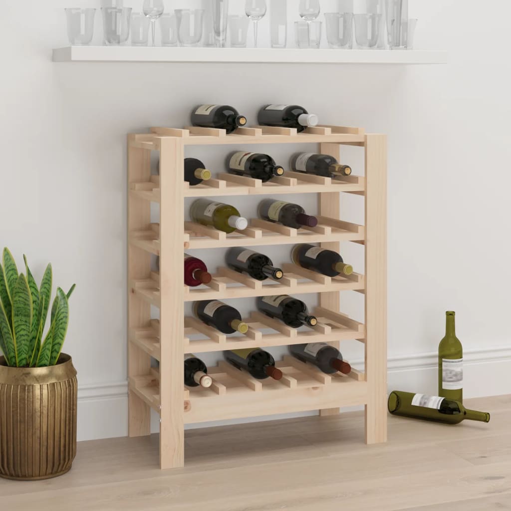 Wine Rack Solid Wood Pine
